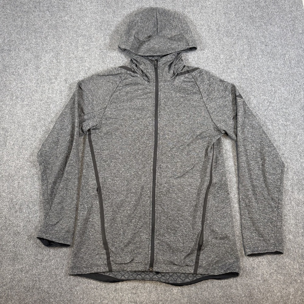 Nike Dry Training Hoodie Mens Small Gray Dri-Fit Full Zip Up Sweatshirt Athletic